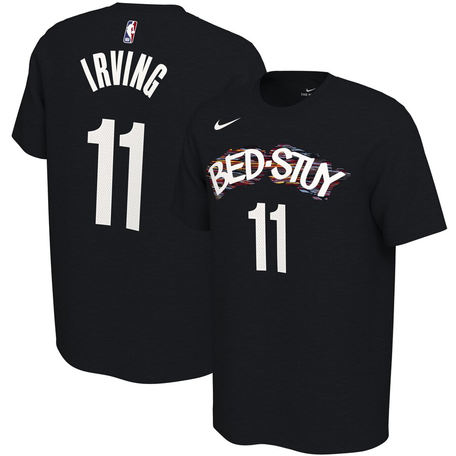 Men 2020 NBA Nike Kyrie Irving Brooklyn Nets Black 201920 City Edition Variant Name  Number TShirt